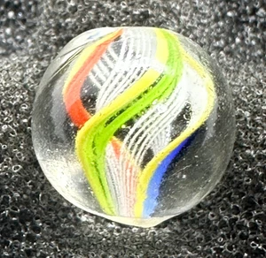 LATTICINO SWIRL MARBLE .69" HANDMADE ANTIQUE old toy GERMAN 17.6 mm collectors - Picture 1 of 8