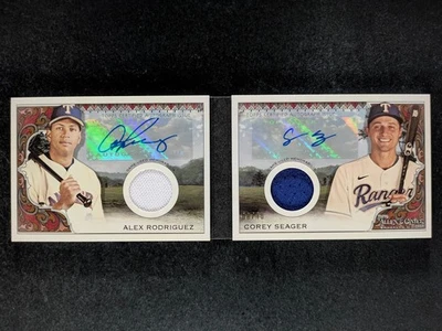 2024 Tops Allen & Ginter ALEX RODRIGUEZ/ COREY SEAGER 8/10 Patch  Auto Booklet - Image 1 of 3