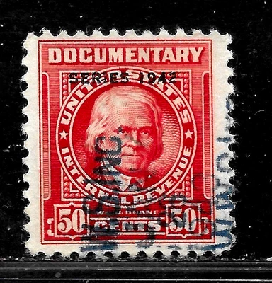 HICK GIRL-OLD USED U.S. DOCUMENTARY STAMPS  50 CENTS  SERIES 1942      X6224 - Image 1 of 2
