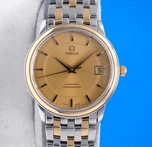 Mens Omega DeVille Prestige 18K Automatic Chronometer Watch - Gold Dial 4300.11 - Picture 1 of 7
