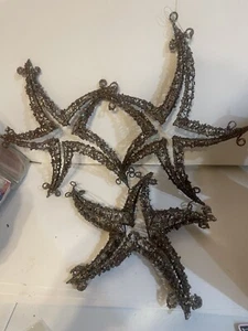 Nautical Beach Decor-(3) Star Fish-w Shiny Sequins 12”-Bath/Pool/Fence Art - Picture 1 of 13