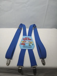 1988 Nintendo Super Mario Bros Suspenders Blue Children's Size - Picture 1 of 2