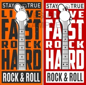 Rock N roll Guitar Cornhole Wrap Bag Toss Skin Decal Sticker  - Picture 1 of 1
