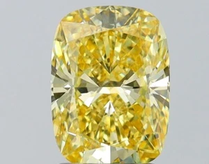 2.34 ct FI Yellow-VVS2 Cushion Diamond, IGI Certified CVD Lab Grown Diamond - Picture 1 of 15