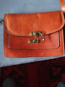 Damen Handtasche leder Italien cognac - Bild 1 von 4