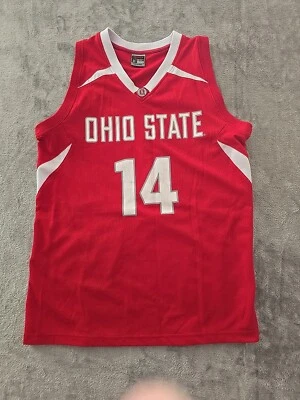 Camiseta deportiva de baloncesto Ohio State Buckeyes roja número 14 para hombre talla M equipo Foto 1 de 4
