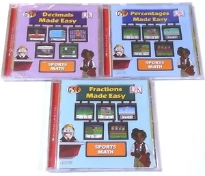 NEW - SPORTS MATH 3 CD DECIMALS PERCENTAGES & FRACTIONS MADE EASY BY SCHOLASTIC - Picture 1 of 5