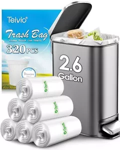 2.6 Gallon 320 Counts Strong Trash Bags Garbage Bags Bathroom Trash Can Bin L... - Picture 1 of 8