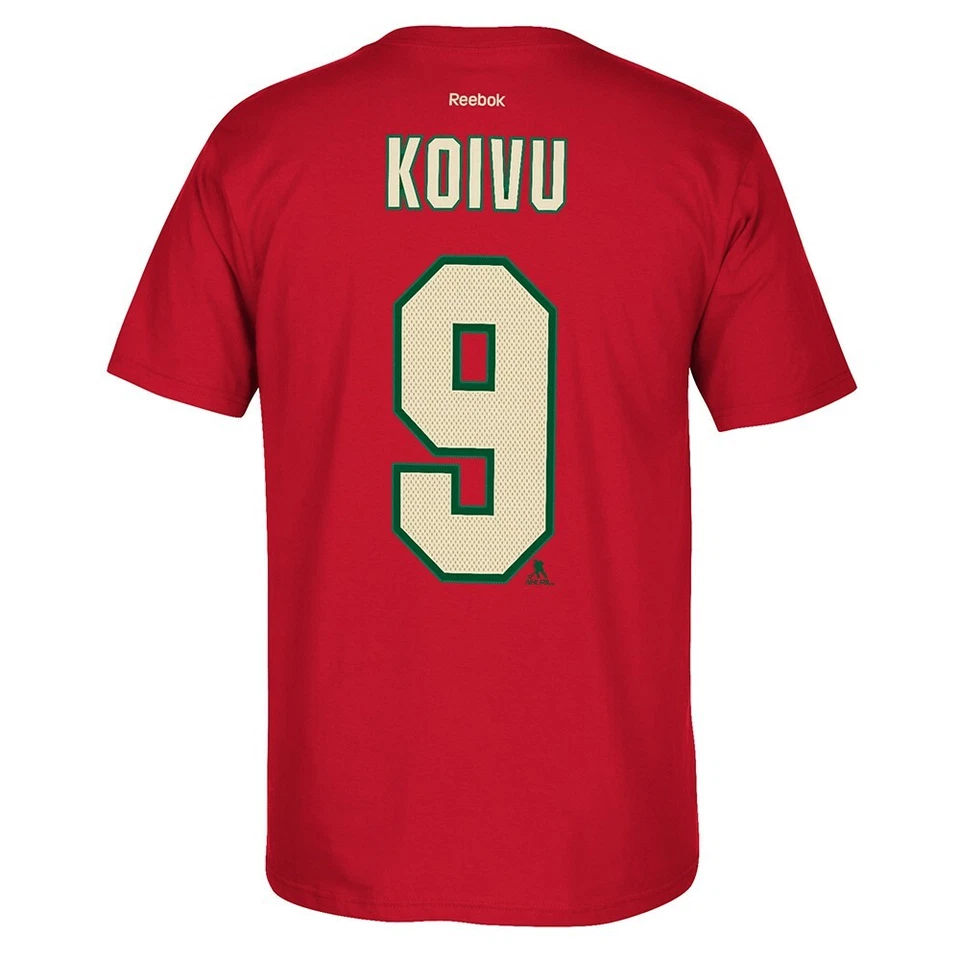 Reebok Men's Mikko Koivu Minnesota Wild Player Premier N&N Jersey T-Shirt-Red M