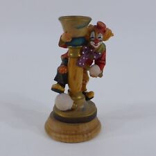 Holzfigur Clown Lampenclown Holzschnitzerei Oberammergau bemalt 8,5 cm (51)