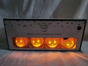 Spooky Moods Musical Jack-O’-Lantern Light String 8 Singing Pumpkins Halloween - Picture 1 of 12