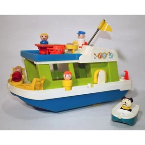 Vintage Fisher Price Little People Happy Houseboat 985 Complete 0624!!! - Picture 1 of 9