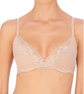 Natori 34DD Cherry Blossom Lace Push-Up Bra NWOT 727191 Cameo Rose - Picture 1 of 7