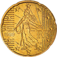 [#189319] Francja, 20 Euro Cent, 1999, Paris, BU, MS(65-70), Mosiądz