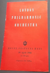 1956 Royal Festival Hall program London Philharmonic Orchestra Massimo Freccia  - Imagen 1 de 6
