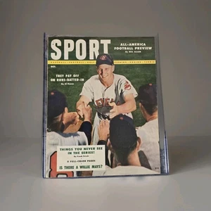Revista deportiva octubre 1954 AL ROSEN Willie Mays BABE RUTH Detroit Lions de colección - Imagen 1 de 12