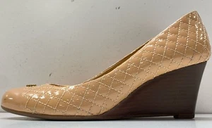 Tory Burch Quilted Wedge Beige Quilted Wedge Heels Women 8 - Imagen 1 de 6