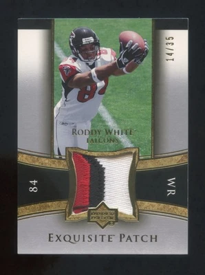 2005 EXQUISITE RODDY WHITE RC GAME WORN PATCH LOGO 3 COLOR GOLD #ED 14/35 HOF ? - Image 1 of 2