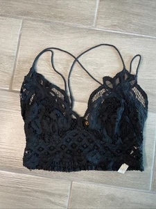 FREE PEOPLE Black Lace Bralette | Size S/M - Picture 1 of 7