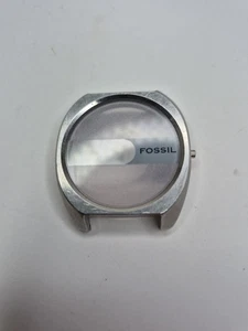 VTG Fossil Quartz Watch JR-8865 Men Silver Steel Jump Hour Replacement Bezel - Picture 1 of 4