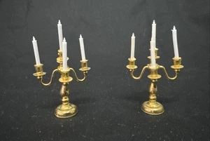 Dollhouse Miniature Metal Candelabra Candleholder Candlestick Stands - Picture 1 of 10