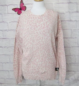 Calvin Klein Jeans Women's size XL Pink & White Leopard Sweater - Picture 1 of 9