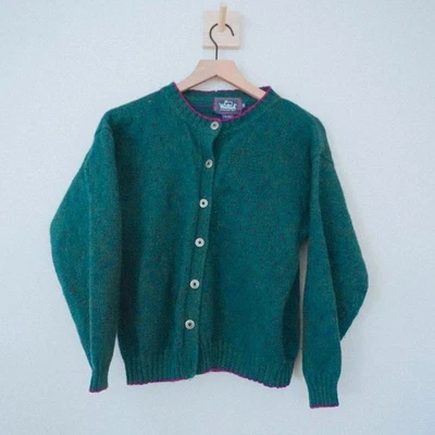 Cárdigan Woolrich para mujer M verde vintage de lana Foto 1 de 4
