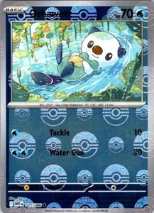Pokemon SV Black Bolt White Flare 021/086 Oshawott Holo Pokeball Lámina NUEVO CONJUNTO - Imagen 1 de 2