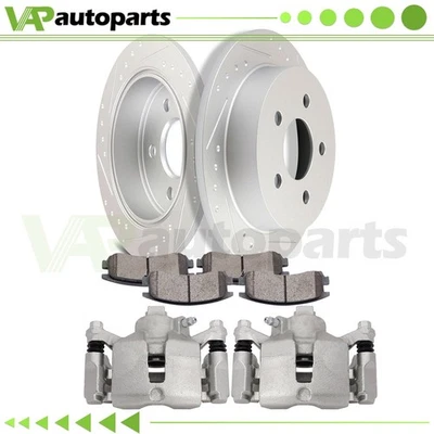 Rear Brake Calipers Rotors And Ceramic Pads Slotted For 00-2005 Chevrolet Impala - Image 1 of 4