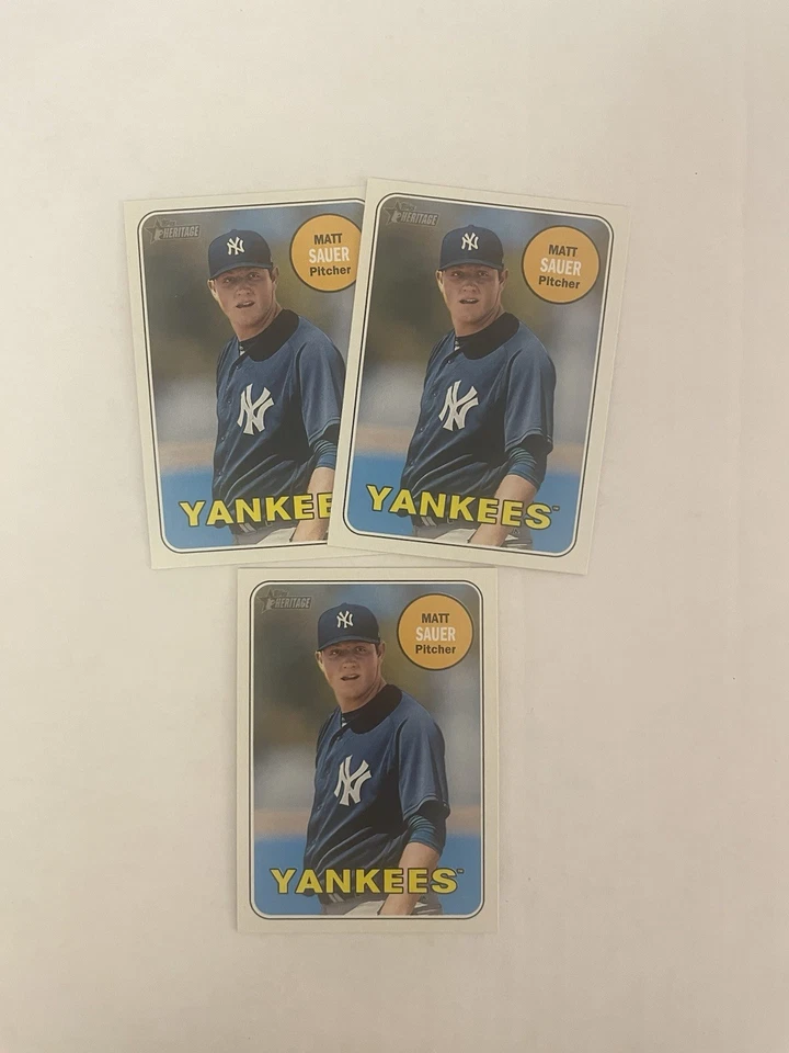 (3 CARDS) MATT SAUER 2018 Topps Heritage Minor League #177 Baseball Cards - Image 1 of 1
