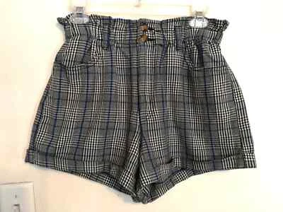 Pantalones cortos American Eagle para mujer 8 negros blancos azules bolsillos elásticos a cuadros al aire libre Foto 1 de 4