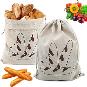 Brotbeutel Leinen, 2 Stück Brotbeutel, 40cm × 30cm Brot Aufbewahrungsbeutel Tasc - Bild 1 von 6