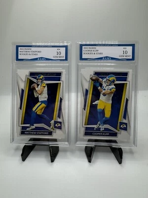 2022 新秀和明星洛杉矶公羊队 Matthew Stafford & Cooper Kupp 2 卡队套装! — 第 1/3 张图片