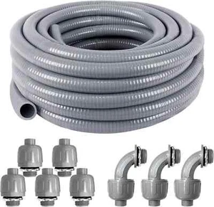 1/2" 25ft Electrical Conduit Kit - Flexible Non-Metallic Liquid-Tight Conduit - Picture 1 of 8