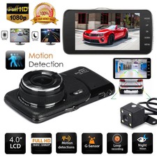 4" 1080P Dual Lens Car Dash Cam Front and Rear Camera Dashboard 170°DVR Recorder