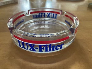 1 Aschenbecher mit Werbeaufdruck Lux-Filter aus Glas Ø 14 cm gebraucht - Bild 1 von 3