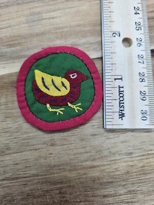 Mola handgenähter Aufnäher Vintage Textilfaser südamerikanische Volkskunst Vogel - Bild 1 von 2