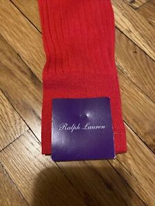 NWT Ralph Lauren Men's Purple Label Dress Socks Red 100% Cotton