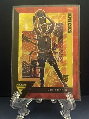 Obi Toppin 2020-21 Flux Red Cracked Ice Prizm Rookie Card #206 New York Mets - Image 1 of 2