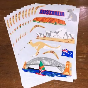 10 adesivi Mrs Grossmans Australia viaggio vacanza canguro Sydney Boomerang - Foto 1 di 5