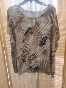 East 5th Essentials Damen Bluse Größe 3X Mehrfarbig Rundhals Kurzarm - Bild 1 von 12