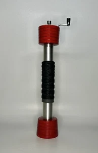Pfeffermühle Mühle Holz Metall Gummi rot schwarz silber Unikat modern hoch - Bild 1 von 5