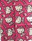 Hello Kitty Pink Print Cotton Zipper Makeup Bag Personalize Gym Fly NWT Gift
