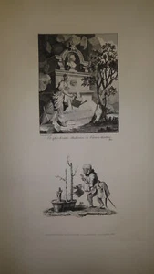 HOGARTH Frontispiece & Tail Piece to the Artists' Catalogue 1761 Antique Print - Imagen 1 de 1