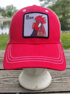 Gorra Big Pecker Gallo Polla Camionero Sombrero Rojo Ajustable Malla Bordada Divertida - Imagen 1 de 7