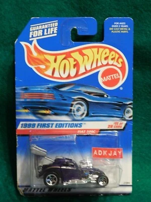 Hot Wheels ~ 1999 PRIMERAS EDICIONES #11/26 ~ Fiat 500C ~ Coche de carreras de arrastre alterado  Foto 1 de 4