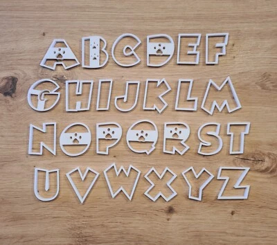 Ausstecher Buchstaben & Ziffern 35 - 40mm Pfoten Hunde Cutter Deko - Bild 1 von 4