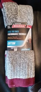 Men's Dickies Steel Toe Crew Performance Thermal Sock Heavyweight Cotton 3 Pair - Picture 1 of 27