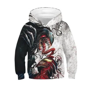 Girls Boys Hoodies Sweatshirt Tops 3D Venom Hooded Jumpers Kids 5-14 Years - Picture 1 of 21