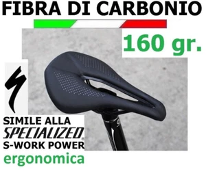 SELLA FIBRA CARBONIO POWER EXPERT BICI CORSA ERGONOMIC ANTI PROSTATA 240x143/155 - Foto 1 di 14